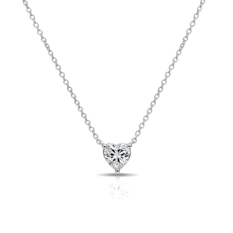 Colar Cristal de Coração em Prata 925