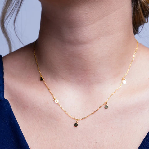 Colar Círculos Banhando a Ouro 18k