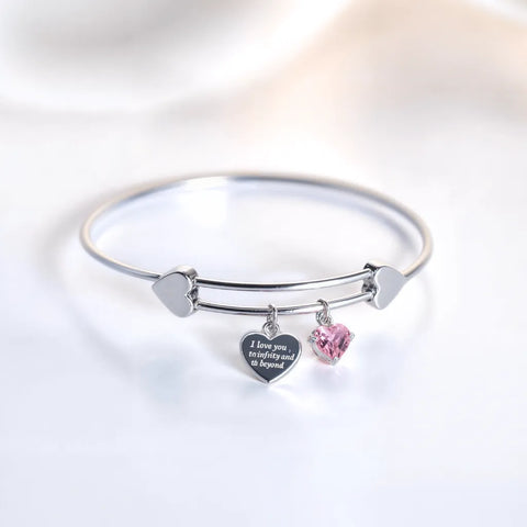Pulseira “I Love You” com Pingentes de Coração em Prata 925