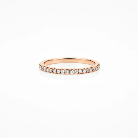 Anel Fino com Cristais em Banhado a Ouro Rosé 18k