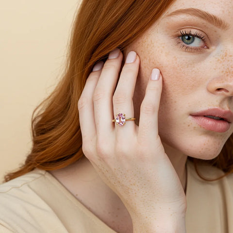 Anel Oval Morgana Banhado a Ouro 18k