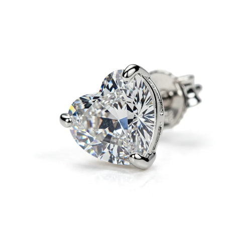 Brinco Coração de Moissanite em Prata 925
