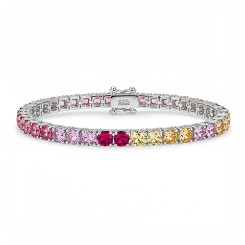 Pulseira Riveira Arco-Íris em Prata 925