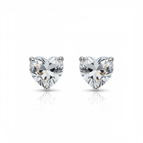Brinco Coração de Moissanite em Prata 925